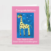 Nieuwe grote achterkleindochter giraffe kaart (Voorkant)