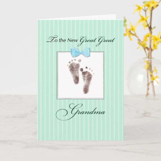 Nieuwe Grote Grootgrootmoeder van Grote Grootzoon Kaart (Gele Bloem)