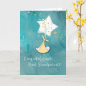 Nieuwe grote grootouders, Baby in sterren Kaart (Gele Bloem)