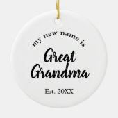 Nieuwe Grote Oma Zwangerschapsaankondiging Keramisch Ornament (Achterkant)