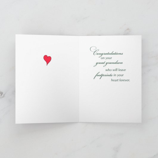 Nieuwe Grote Opa van Groot Grootzoon Groene Voetpr Kaart (Binnen)