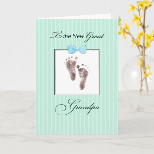 Nieuwe Grote Opa van Groot Grootzoon Groene Voetpr Kaart (Gele Bloem)