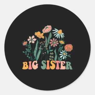Nieuwe grote zus Wildflower Eerste Verjaardag & B Ronde Sticker