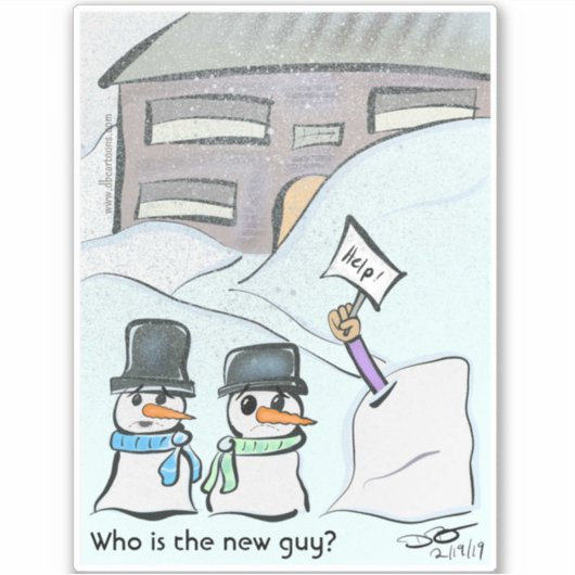 Nieuwe Guy Custom Cut Medium Stickers (Voorkant)