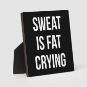 Nieuwe gym — zweet is vetdroging — grappige uitstr fotoplaat (Voorkant)