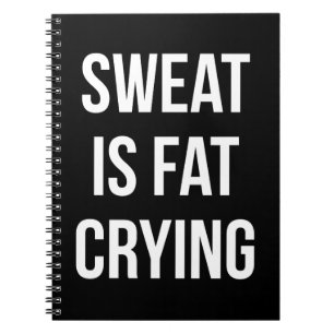 Nieuwe gym — zweet is vetdroging — grappige uitstr notitieboek