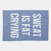 Nieuwe gym — zweet is vetdroging — grappige uitstr theedoek (Horizontaal)