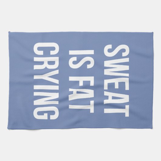 Nieuwe gym — zweet is vetdroging — grappige uitstr theedoek (Horizontaal)