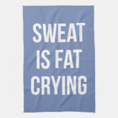 Nieuwe gym — zweet is vetdroging — grappige uitstr theedoek (Verticaal)