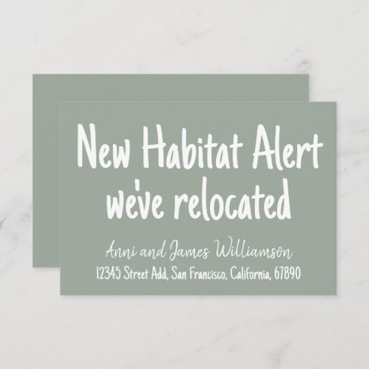 Nieuwe Habitat Alert Voeg details toe die we hebbe Aankondiging (Voorkant / Achterkant)