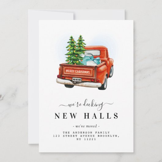 NIEUWE HALLEN BESLUITEN | Vrachtwagen voor kerst Feestdagenkaart (Voorkant)