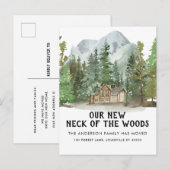 Nieuwe Hals van de Bossen Adres Home Verplaatst Aankondigingskaart (Voorkant / Achterkant)