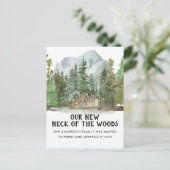 Nieuwe Hals van de Bossen Adres Home Verplaatst Aankondigingskaart (Staand voorkant)