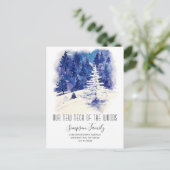 Nieuwe Hals van de Bossen Winter Bewegende Aankond Briefkaart (Staand voorkant)