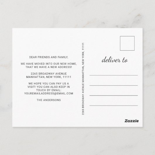 Nieuwe Hals van de Bossen Winter Bewegende Aankond Briefkaart (Achterkant)