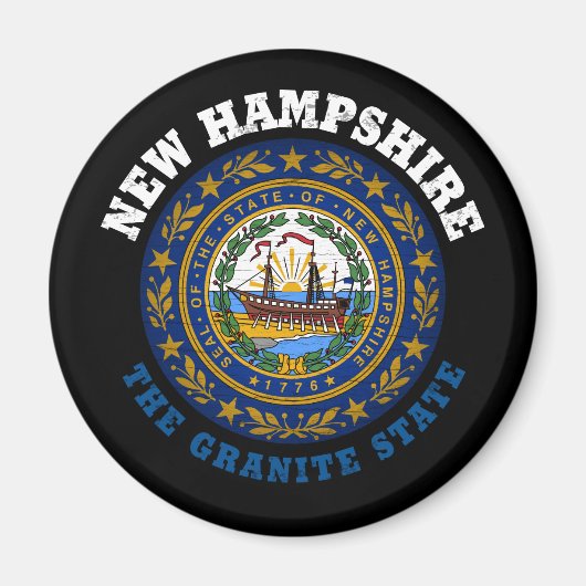 NIEUWE HAMPSHIRE GRANITE STATE FLAG MAGNET (Voorkant)