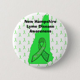 Nieuwe Hampshire Lyme-ziekte bewustzijnsknop Ronde Button 5,7 Cm