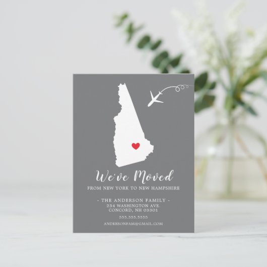 NIEUWE HAMPSHIRE-postkaart van de staat die de aan Briefkaart (Staand voorkant)