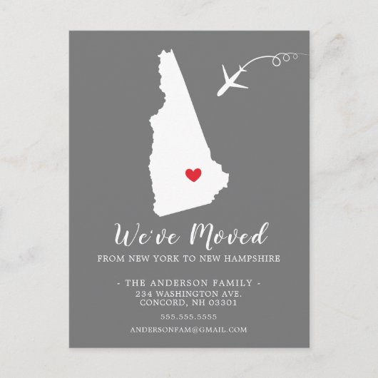 NIEUWE HAMPSHIRE-postkaart van de staat die de aan Briefkaart (Voorkant)