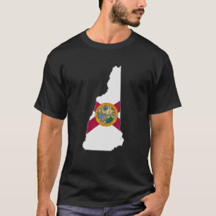 NIEUWE HAMPSHIRE STAATKAART FLORIDA FL Flag Roots T-shirt