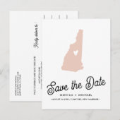 NIEUWE HAMPSHIRE State Destination Weduwen OM ELKE Aankondigingskaart (Voorkant / Achterkant)