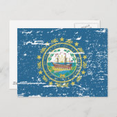  NIEUWE HAMPSHIRE-vlag Briefkaart (Voorkant / Achterkant)