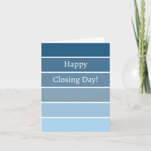 Nieuwe 'Happy Closing Day Blue Paint Chip' Notitiekaartje