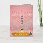 Nieuwe Happy Hanukkah roze Tones Menorah-kaarten (Voorkant)