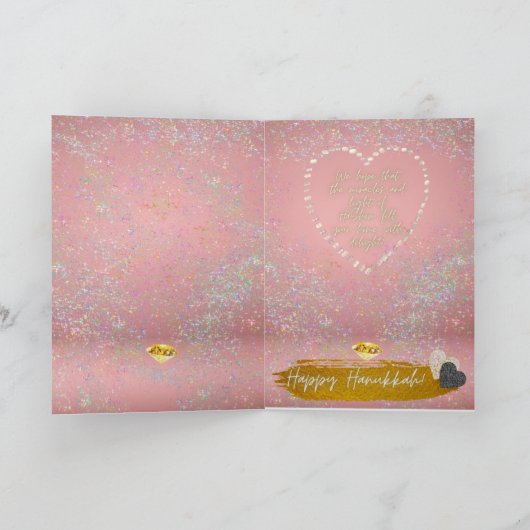 Nieuwe Happy Hanukkah roze Tones Menorah-kaarten (Binnen)