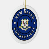 Nieuwe Haven Connecticut Keramisch Ornament (Rechts)