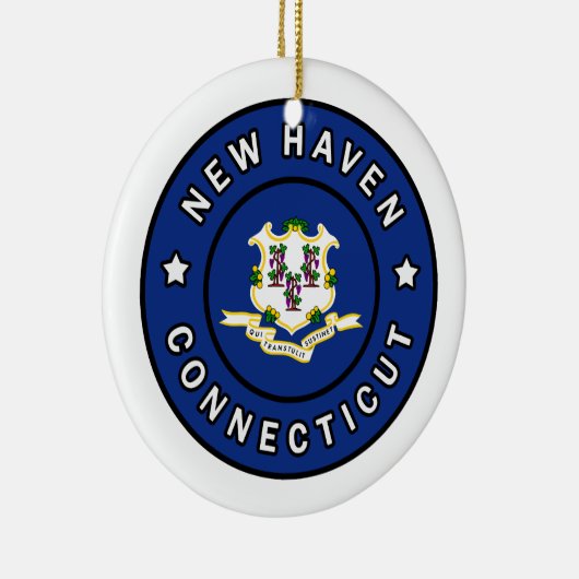 Nieuwe Haven Connecticut Keramisch Ornament (Rechts)