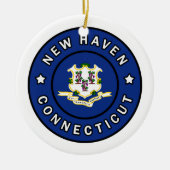 Nieuwe Haven Connecticut Keramisch Ornament (Voorkant)