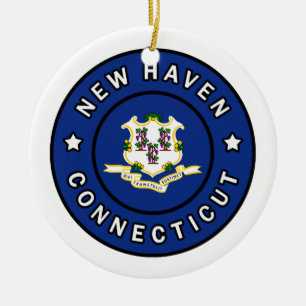 Nieuwe Haven Connecticut Keramisch Ornament