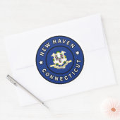 Nieuwe Haven Connecticut Ronde Sticker (Envelop)
