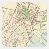 Nieuwe Haven Map Vierkante Sticker (Voorkant)