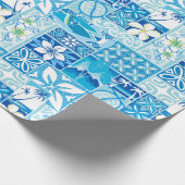 Nieuwe Hawaiian Motif - blauw Cadeaupapier (Hoek)
