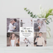 Nieuwe heer en mevrouw trouwfoto Dank u kaart (Staand voorkant)