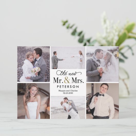 Nieuwe heer en mevrouw trouwfoto Dank u kaart (Staand voorkant)