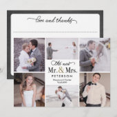 Nieuwe heer en mevrouw trouwfoto Dank u kaart (Voorkant / Achterkant)