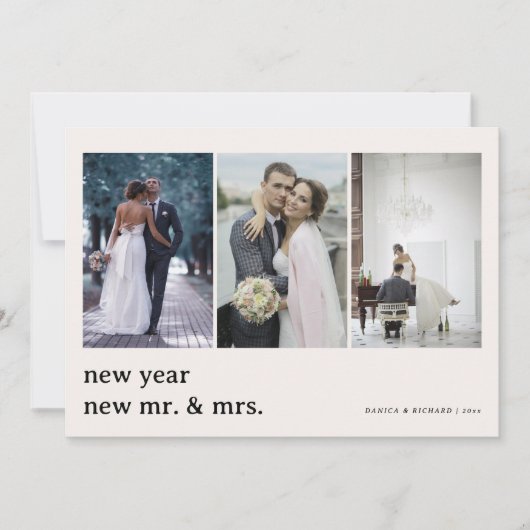 Nieuwe heer & mevrouw | Groene & Roze Tartan bruil Feestdagenkaart (Voorkant)