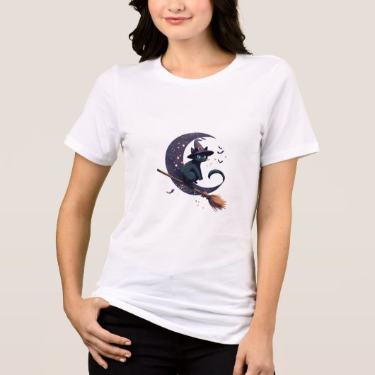 Nieuwe heks kat ontwerp Tri-Blend shirt (Voorkant)
