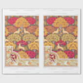 Nieuwe herfstbomen en herten  herfst cadeaupapier (Vlak)