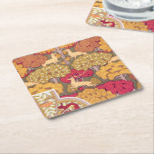 Nieuwe herfstbomen en herten  herfst kartonnen onderzetters (Schuin)