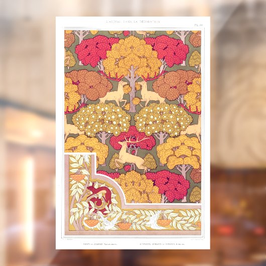 Nieuwe herfstbomen en herten  herfst raamsticker (Vel 2)