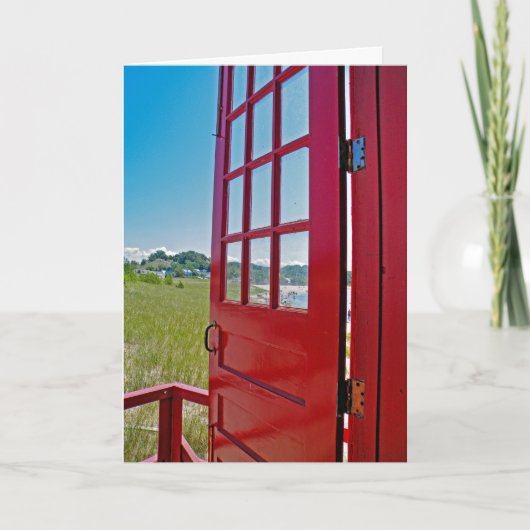 Nieuwe het gelukwens-Rood van de Baan open deur Kaart (Voorkant)