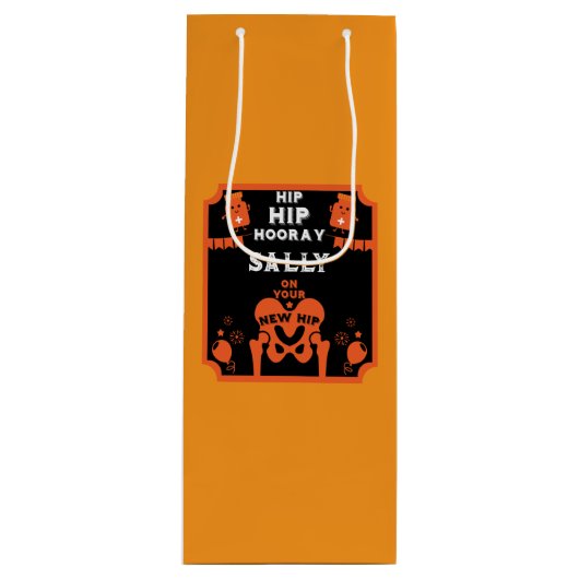 Nieuwe heup wordt beter wijn cadeautas (Voorkant)