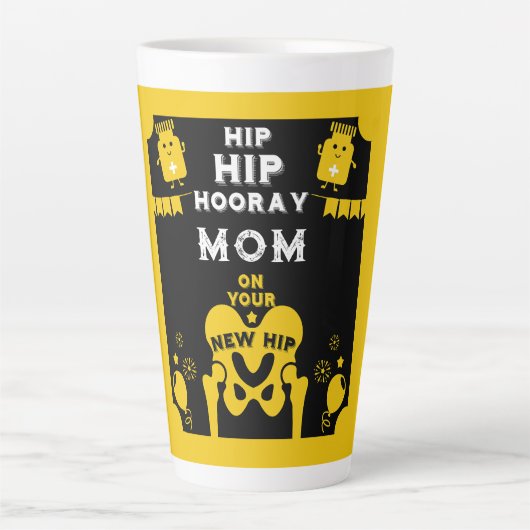 Nieuwe heupprothese wordt beter latte mok (Voorkant)