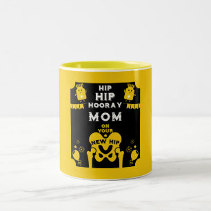 Nieuwe heupprothese wordt beter tweekleurige koffiemok