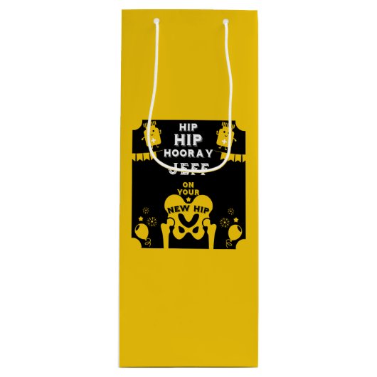 Nieuwe heupprothese wordt beter wijn cadeautas (Voorkant)