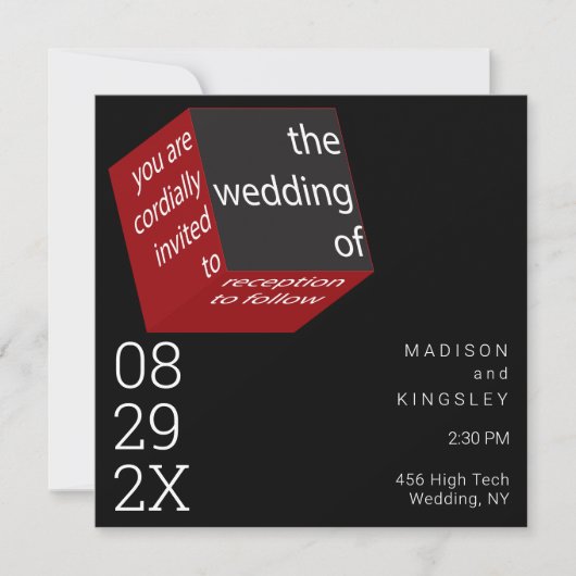 Nieuwe High Tech Kubus Epic Zwart Geometrisch Kaart (Voorkant)